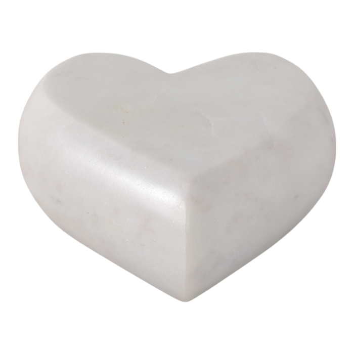 5” Natural Stone Marble Heart – White