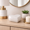 5” Natural Stone Marble Heart – White | Cœur de 5 po en pierre de marbre naturel – blanc