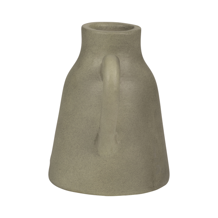 8.75” Terracotta Vase with Handle – Green 