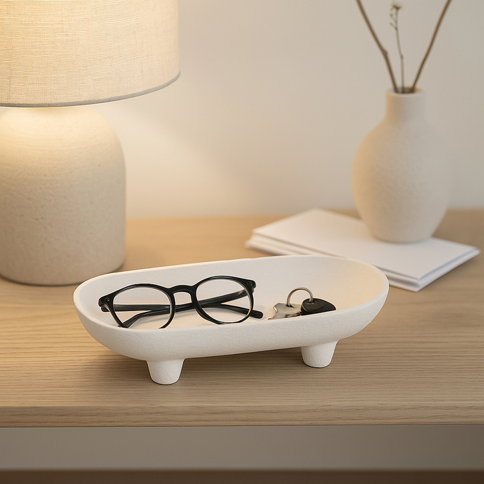 10” Ceramic Rounded Rectangle Bowl– White 