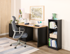 Ridley 55.1" Convertible L-Shaped Desk with 3-Drawers - Black and Oak | Bureau convertible en forme de L Ridley 55.1 po avec 3 tiroirs - noir et chêne