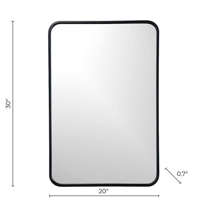Juliet 20x30 Rectangular Mirror - Black