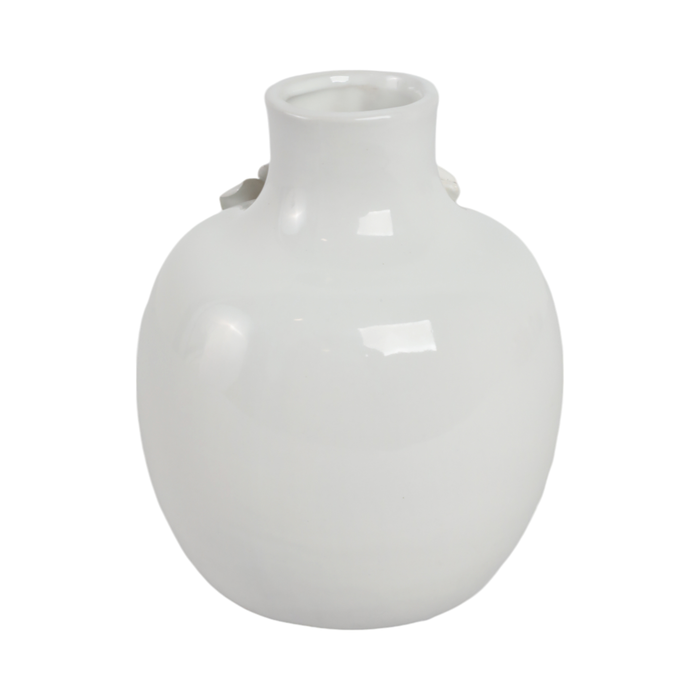6.25” Ceramic Rose Bud Vase – White 