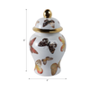 8.25” Ceramic Butterflies Temple Jar – White  | Pot temple de 8,25 po en céramique avec papillons - blanc
