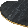 Marble Heart Tray with Gold Edges – Black | Plateau en forme de cœur en marbre avec bordures dorées - noir