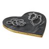Marble Heart Tray with Gold Edges – Black | Plateau en forme de cœur en marbre avec bordures dorées - noir