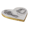 Marble Heart Tray with Gold Edges – White | Plateau en forme de cœur en marbre avec bordures dorées - blanc