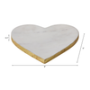 Marble Heart Tray with Gold Edges – White | Plateau en forme de cœur en marbre avec bordures dorées - blanc