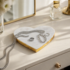 Marble Heart Tray with Gold Edges – White | Plateau en forme de cœur en marbre avec bordures dorées - blanc