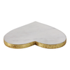 Marble Heart Tray with Gold Edges – White | Plateau en forme de cœur en marbre avec bordures dorées - blanc
