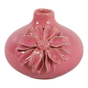 4.75” Ceramic Dahlia Short Bud Vase – Pink  | Vase à fleurs courtes Dahlia de 4,75 po en céramique - rose