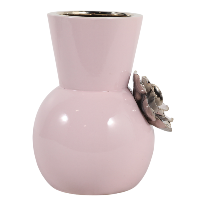 9” Ceramic Blush Flower Vase – Pink 
