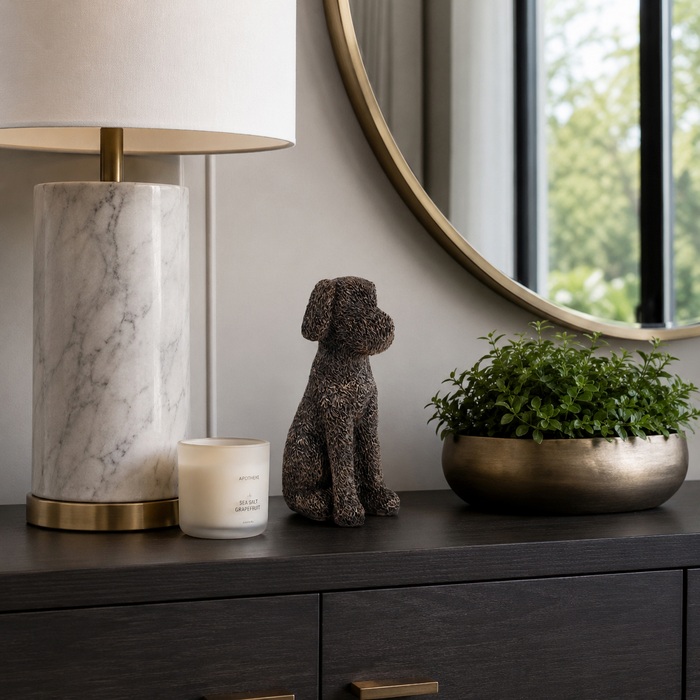 9.5” Sitting Dog Decoration – Bronze