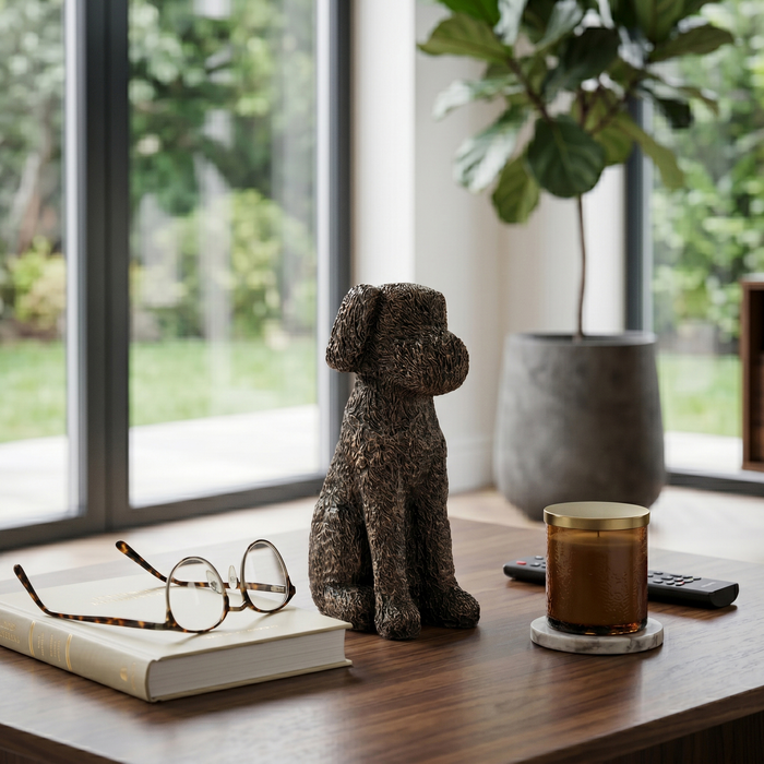 9.5” Sitting Dog Decoration – Bronze