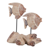 11” Natural Wood Fish on Stand – Red