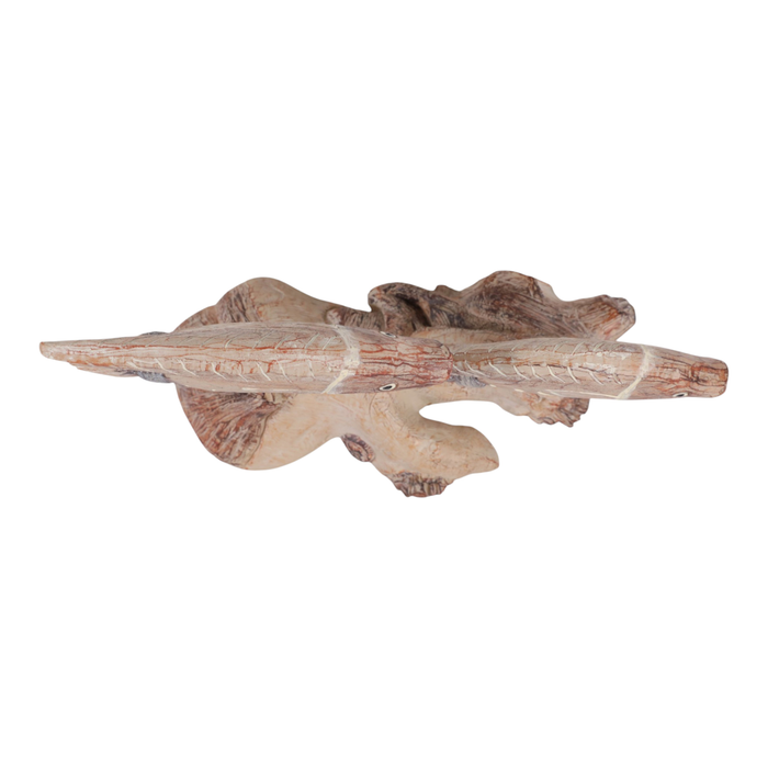 11” Natural Wood Fish on Stand – Red