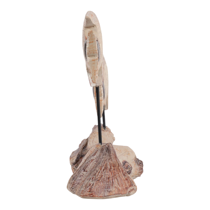 11” Natural Wood Fish on Stand – Red