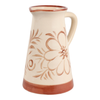 9.75” Ceramic Hand Painted Flower Pitcher – Light Brown | Pichet à fleurs de 9,75 po en céramique peinte à la main - brun clair