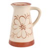 9.75” Ceramic Hand Painted Flower Pitcher – Light Brown | Pichet à fleurs de 9,75 po en céramique peinte à la main - brun clair