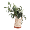 9.75” Ceramic Hand Painted Flower Pitcher – Light Brown | Pichet à fleurs de 9,75 po en céramique peinte à la main - brun clair