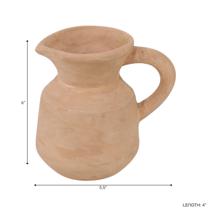 5.75” Terracotta Bud Vase Pitcher – Natural 