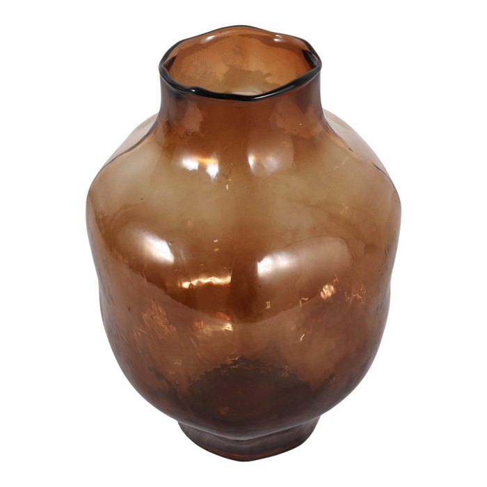 10.5” Modern Glass Vase – Smoke Brown