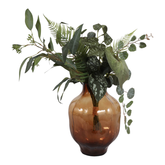 10.5” Modern Glass Vase – Smoke Brown