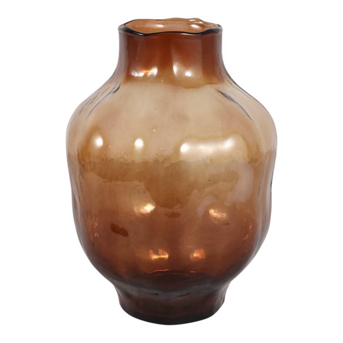 10.5” Modern Glass Vase – Smoke Brown