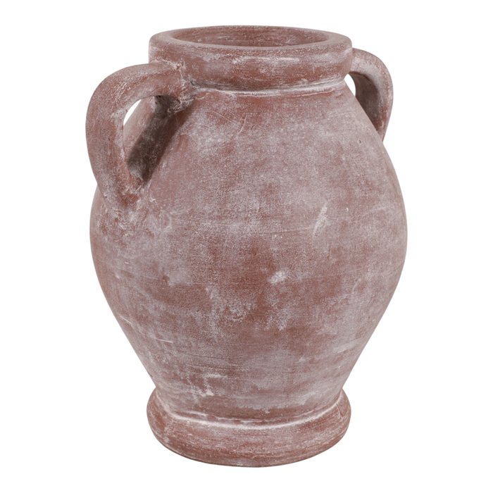 10” Terracotta Vase with Handle – Mauve 
