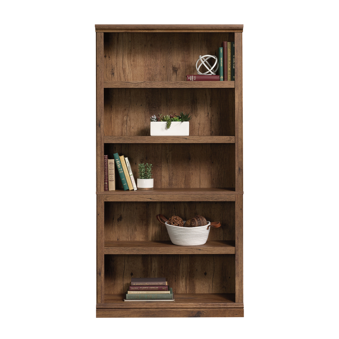 Alcott 35.28” 5-Shelf Bookcase with 3 Adjustable Shelves - Vintage Oak