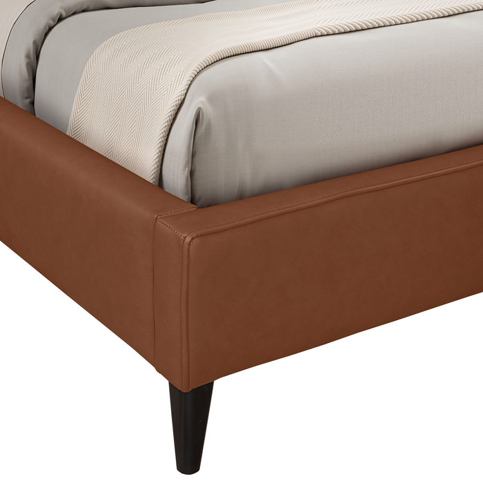 Alix Upholstered Platform Bed in Brown Fabric – King Size