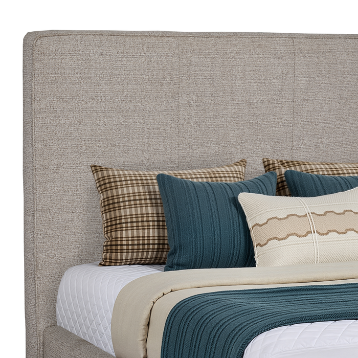 Alix Upholstered Platform Bed in Grey Fabric – King Size 