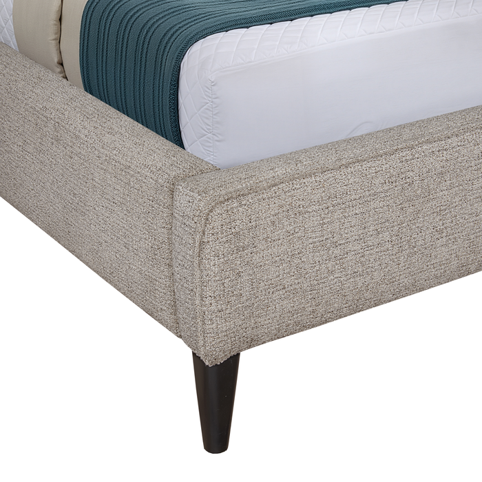Alix Upholstered Platform Bed in Grey Fabric – Queen Size 