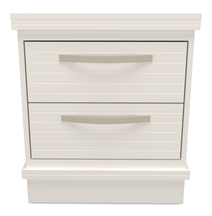 Alpine Bedside 2-Drawer Nightstand with USB-C Port, 22\"W x 25\"H, Made in Canada – White
