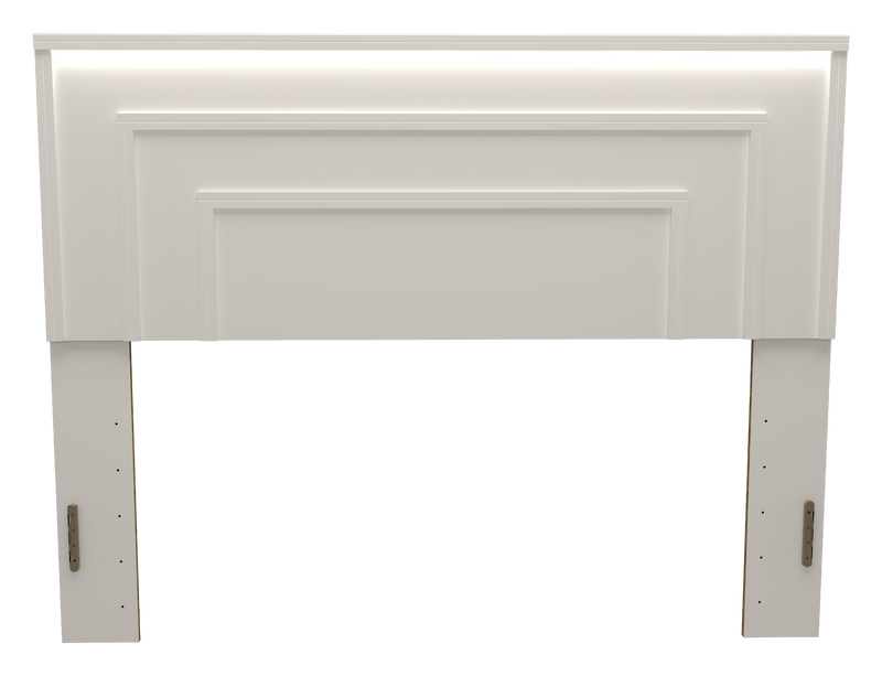 Alpine Panel Headboard with Built-in LED, Made in Canada, White - Full/Queen Size