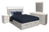 Alpine 6pc Bedroom Set with Storage Bed, Dresser, Mirror & Nightstand, White - Full
