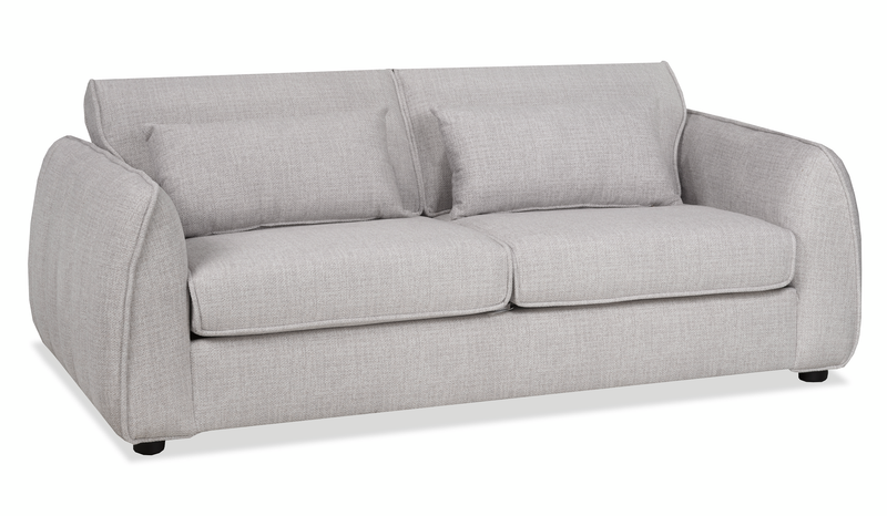 Made in Canada Annex 80” Fabric Condo Sofa with Accent Pillows - Grey