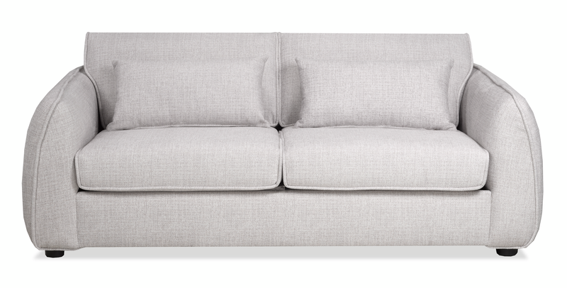 Made in Canada Annex 80” Fabric Condo Sofa with Accent Pillows - Grey