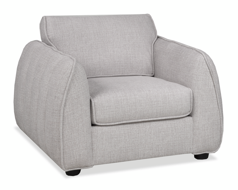 Made in Canada Annex 40” Fabric Chair with Accent Pillows - Grey
