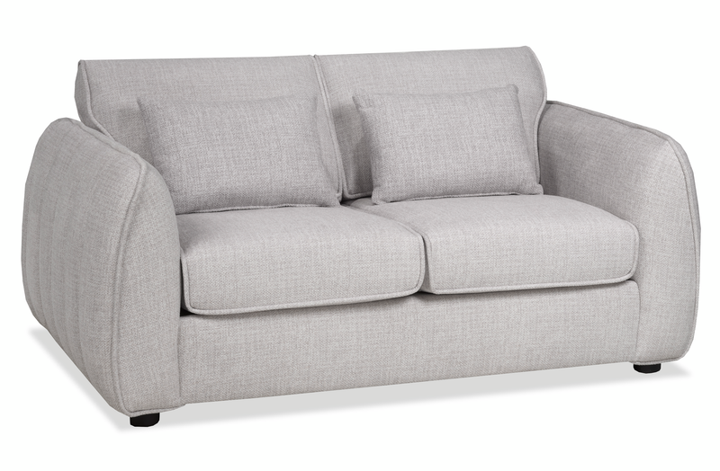 Made in Canada Annex 65” Fabric Loveseat with Accent Pillows - Grey