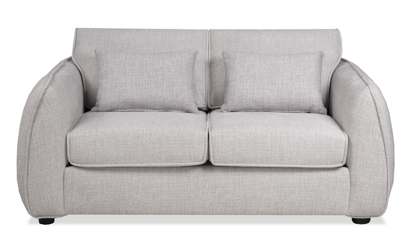 Made in Canada Annex 65” Fabric Loveseat with Accent Pillows - Grey