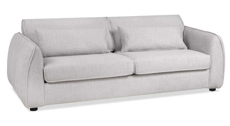 Made in Canada Annex 90” Fabric Sofa with Accent Pillows - Grey