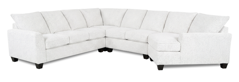 Made in Canada Customizable Sofa Lab Arc 4-Piece Right-Facing Sectional with Cuddler - Teddy Snow