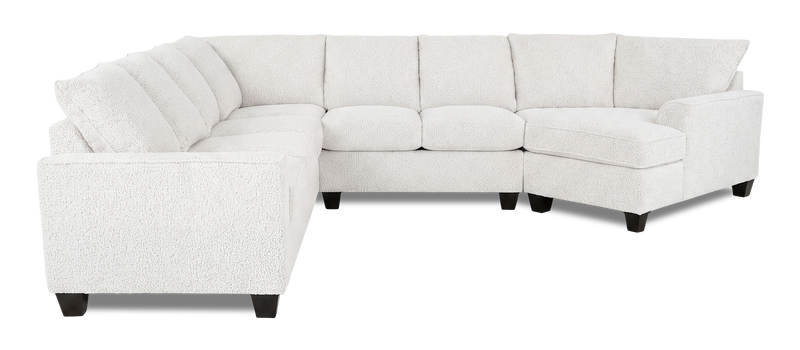 Made in Canada Customizable Sofa Lab Arc 4-Piece Right-Facing Sectional with Cuddler - Teddy Snow