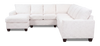 Made in Canada Customizable Sofa Lab Arc 4-Piece Left-Facing Sectional with Chaise - Teddy Snow| Sofa sectionnel de gauche 4 pièces avec fauteuil long personnalisable Arc de Sofa Lab fabriqué au Canada en tissu - Teddy Snow