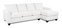 Made in Canada Customizable Sofa Lab Arc Fabric Right-Facing Sofabed Sectional - Teddy Snow 
