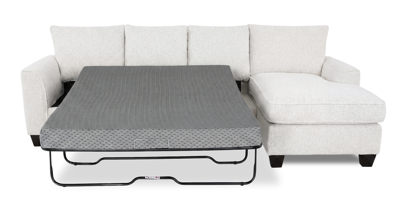 Made in Canada Customizable Sofa Lab Arc Fabric Right-Facing Sofabed Sectional - Teddy Snow