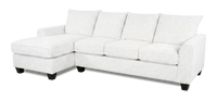 Made in Canada Customizable Sofa Lab Arc Fabric Left-Facing Sofabed Sectional - Teddy Snow