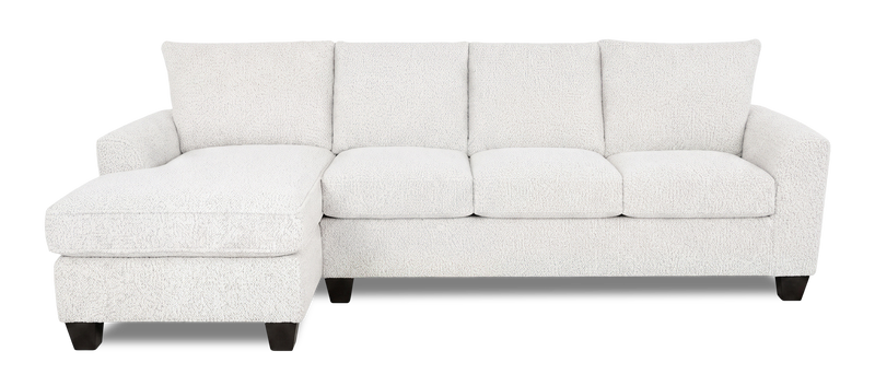 Made in Canada Customizable Sofa Lab Arc Fabric Left-Facing Sofabed Sectional - Teddy Snow