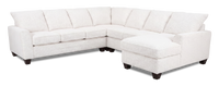 Made in Canada Customizable Sofa Lab Arc 4-Piece Right-Facing Sectional with Chaise - Teddy Snow 